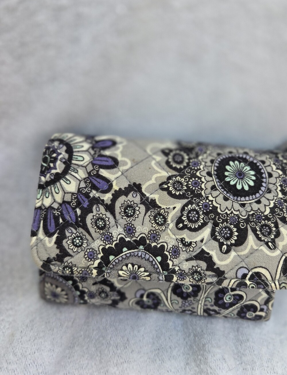 Quilted Floral Print Clutch Wallet in Tranqil Medallion.